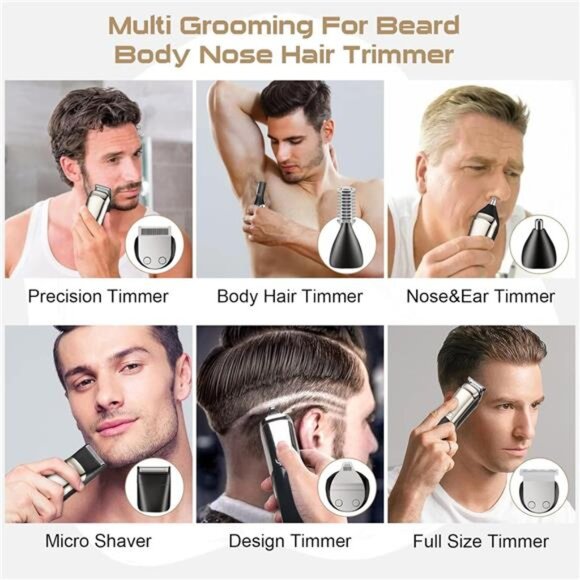 Beard Trimmer for Men, Electric Razor,16 in 1 Beard Face Nose Ear Facial Trimmer - Picture 4 of 8